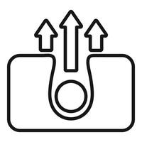 Skin surface temperature icon with upward arrows vector