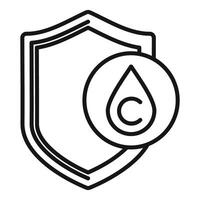 Water drop and shield line icon vector