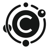 Abstract circular copyright symbol design vector