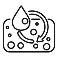 agua ciclo icono con gota de agua y flechas vector