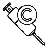 Syringe icon with copyright symbol vector
