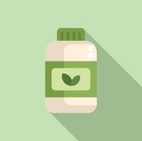 Organic supplement bottle icon on pastel background vector