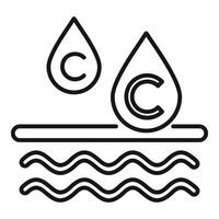 Water temperature icon with hot and cold drops vector