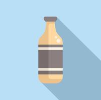 Flat design icon of a glass bottle with shadow vector