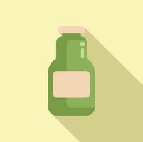 Flat design illustration of green medicine bottle vector