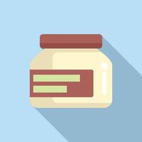 Flat design icon of a closed jar on blue background vector