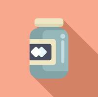 Flat design icon of medication jar vector