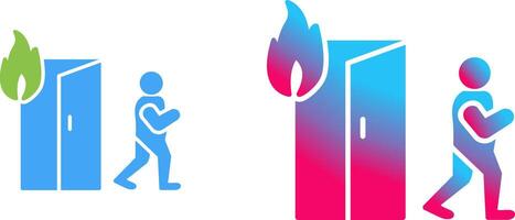 Unique Running from Fire Icon Design vector