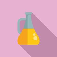 Cartoon laboratory flask on pink background vector