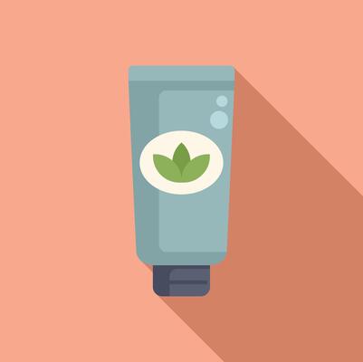Flat design natural cosmetic tube on pastel background