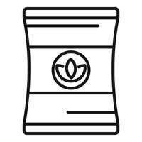 Organic product packaging line art icon vector