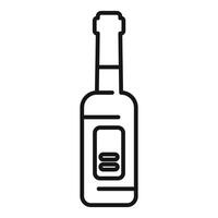 Minimalist line art beer bottle icon vector