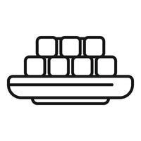 Minimalist line art of a container ship vector