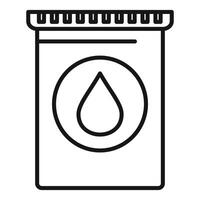 Line art icon of water drop on bottle vector