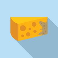 Cartoon cheese wedge on blue background vector