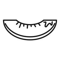 Black and white watermelon slice illustration vector