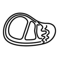 Simplified black line art of a steak, ideal for menus and foodrelated design vector