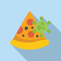 virus en Pizza rebanada ilustración vector