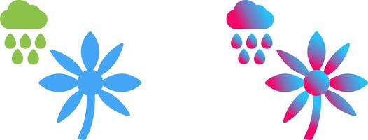 Flower with rain Icon Design vector