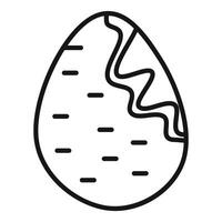 Cracked easter egg line art illustration vector