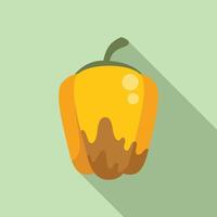 graphic of a bell pepper halfdipped in chocolate, showcasing a fusion of sweet and savory vector