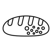 Black and white loaf of bread icon vector