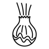 Black and white line art of light bulb vector