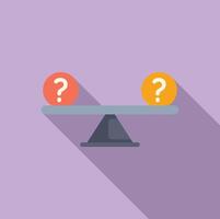 Balance scale with question marks concept illustration vector