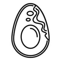 Black and white line art of an avocado, perfect for foodthemed graphics vector