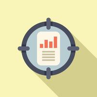 Flat icon of document with charts in focus vector