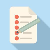 Flat design icon of checklist with pencil vector