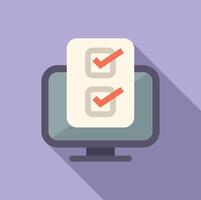 Modern checklist icon on computer screen vector