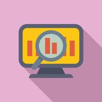 Data analysis concept with magnifying glass icon vector