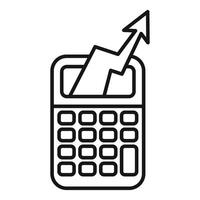 illustration of a calculator with an upward arrow symbolizing financial growth vector