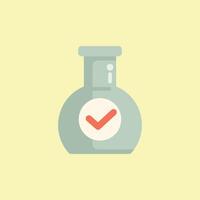 Cartoon approved science flask icon vector