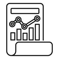 Line graph report icon illustration vector