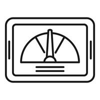 Linear icon of speedometer on digital device vector