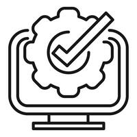 Quality assurance icon on computer screen vector