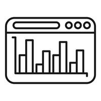 Web analytics icon with bar graph vector