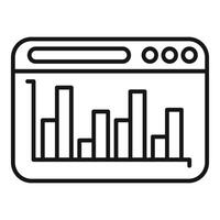 web analítica icono con bar grafico vector