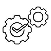 Effective workflow concept with checkmark and gears vector