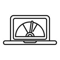 Laptop performance speedometer concept icon vector