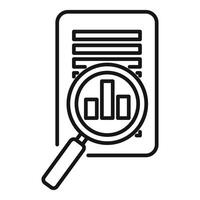 Data analysis icon with magnifying glass vector