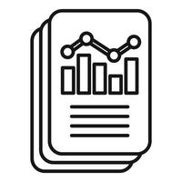 Line graph report icon illustration vector