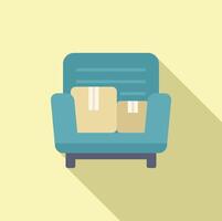 plano diseño de un elegante moderno Sillón en un pastel antecedentes vector