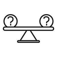 Balance scale with question marks concept illustration vector