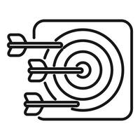 Bullseye target with arrows line art vector