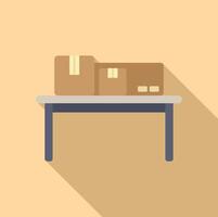 Minimalist illustration of cardboard boxes on table vector