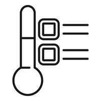 Simple line art thermometer icon vector