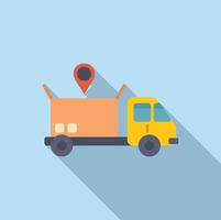 Delivery truck icon with location pin vector